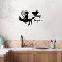 Wallity Fairy - 434 Escultura de pared de metal negra
